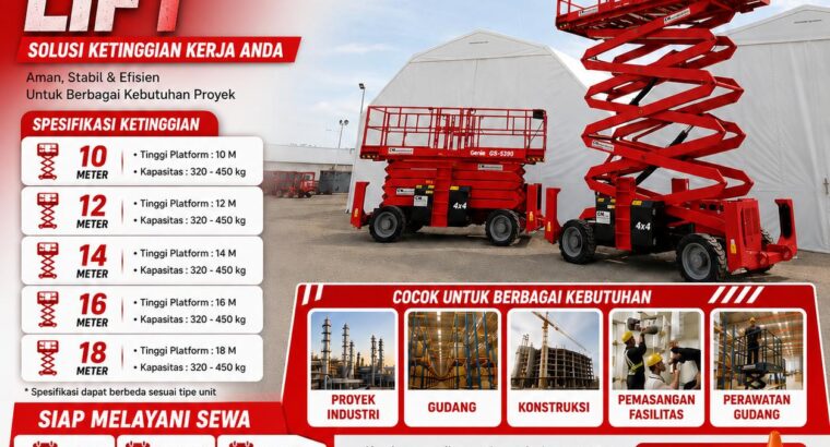 Rental Alat Dan Jual Scissor Lift Area Jawa Timur